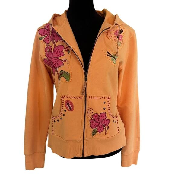 Ruff Hewn hoodie sweatshirt with applique and embroidery, women's size S - Picture 1 of 11